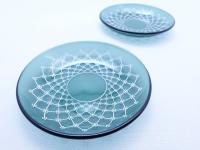フィンランドのガラスプレート(深皿&小皿2枚セット)