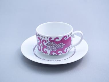 ARABIA(アラビア)/Esmeralda(ピンク)/コーヒーカップ&ソーサー