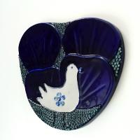 Rorstrand(ロールストランド)/Sylvia Leuchovius (鳥・ハート型の陶板)/ウォールプレート